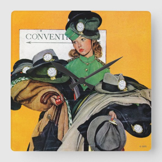 Horloge Carrée Fille Hatcheck (Recto)