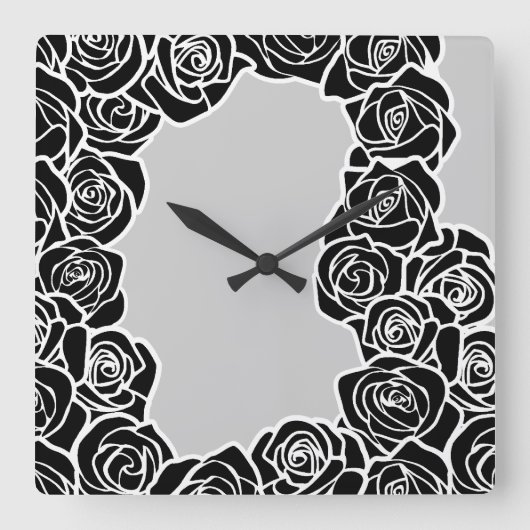 Horloge Carrée Fille Vintage rose noire (Recto)