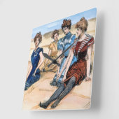 Horloge Carrée Filles de Gibson sur la plage, 1900 (Angle)
