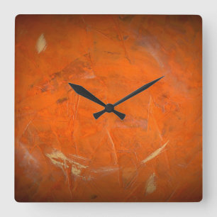 Horloge Carrée Finition fausse terre cuite vernissée