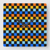 Horloge Carrée Fire and ice checkerboard pattern (Recto)
