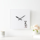 Horloge Carrée Fire Dog Wall Clock (Maison)
