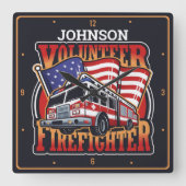 Horloge Carrée Fire Engine (Recto)