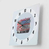 Horloge Carrée Fire Engine (Angle)