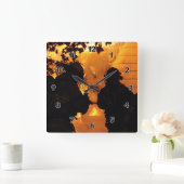 Horloge Carrée Firefighter Team (Maison)