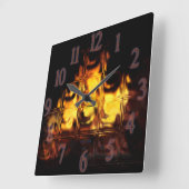 Horloge Carrée FireGlass (Angle)