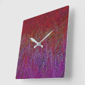 Horloge Carrée "Firestorme neurale" Abstraite" Rouge violet (Angle)