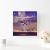 Horloge Carrée Fireworks (Maison)