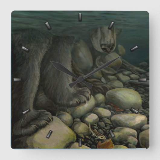 Horloge Carrée Fisherman Clock Fishing (Recto)