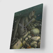 Horloge Carrée Fisherman Clock Fishing (Angle)