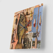 Horloge Carrée Fishing Still Life by John Atherton (Angle)