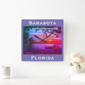 Horloge Carrée FL Beach Sunset - Gulf of Mexico (Maison)