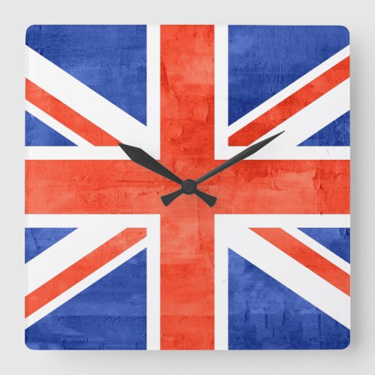 Horloge Carrée Flag de Grunge (Recto)