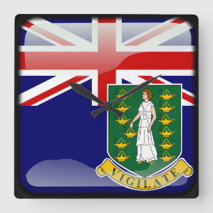 Horloge Carrée Flag des îles Virgin