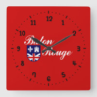 Flag of Baton Rouge, Louisiana Square Wall Clock