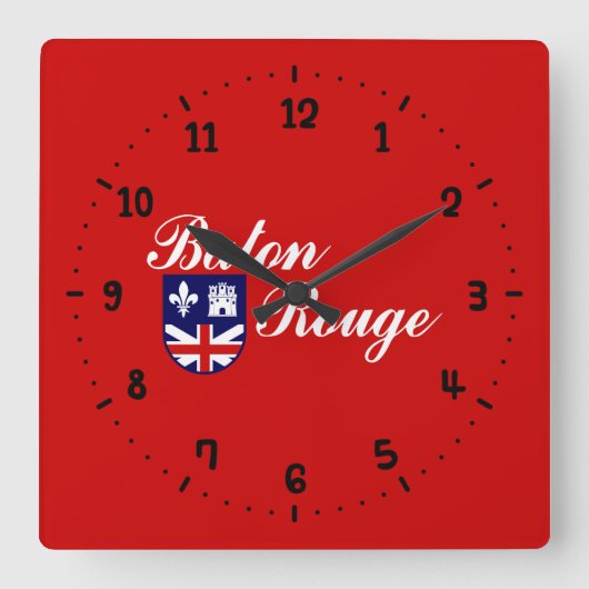 Horloge Carrée Flag of Baton Rouge, Louisiana Square Wall Clock (Recto)