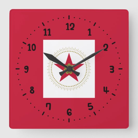 Horloge Carrée Flag of Birmingham, Square Wall Clock (Recto)