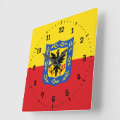 Horloge Carrée Flag of Bogota, Colombia Square Wall Clock (Angle)