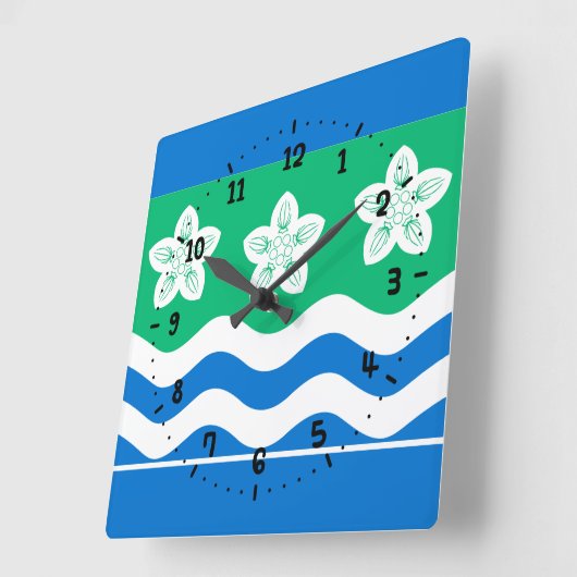 Horloge Carrée Flag of Cumberland Square Wall Clock (Angle)