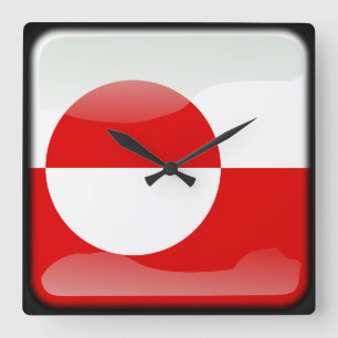 Horloge Carrée Flag of Greenland