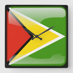 Horloge Carrée Flag of Guyana