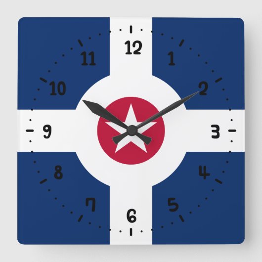 Horloge Carrée Flag of Indianapolis (Recto)