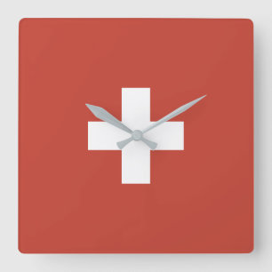 Horloge Carrée Flag of Switzerland - Suisse - Suisse - Svizzera