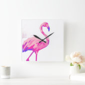 Horloge Carrée Flamant Rose (Maison)