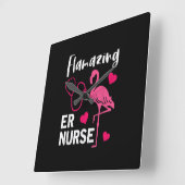 Horloge Carrée Flamazing Flamingo (Angle)