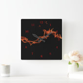 Horloge Carrée Flames (Maison)