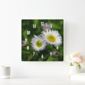 Horloge Carrée Fleabane Tiny Daisies Fleur (Maison)