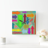 Horloge Carrée Flèches (Maison)