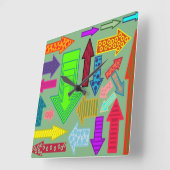 Horloge Carrée Flèches (Angle)