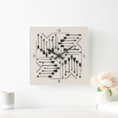 Horloge Carrée Flèches Boho et Sun V12 Sq ID748 (Maison)