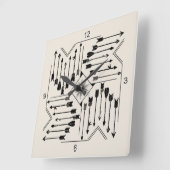 Horloge Carrée Flèches Boho et Sun V12 Sq ID748 (Angle)