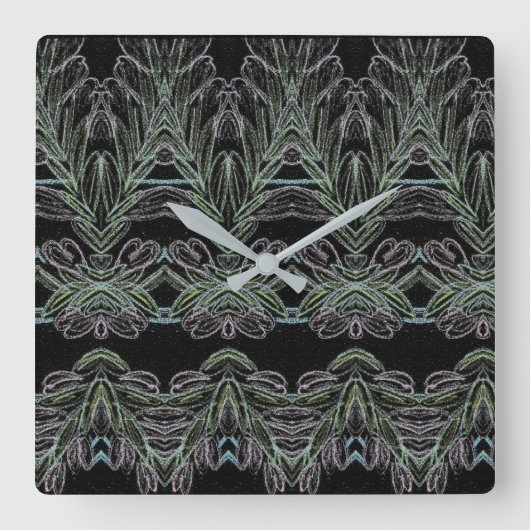 Horloge Carrée Flèches douces noires (Recto)