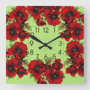 Horloge Carrée Fleur