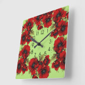 Horloge Carrée Fleur (Angle)