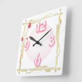 Horloge Carrée Fleur (Angle)