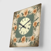 Horloge Carrée Fleur (Angle)