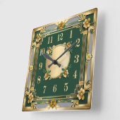 Horloge Carrée Fleur (Angle)