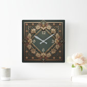 Horloge Carrée Fleur Art déco (Maison)