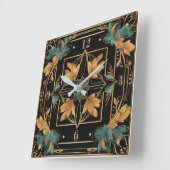 Horloge Carrée Fleur baroque (Angle)