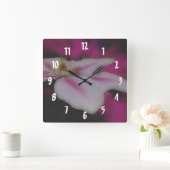 Horloge Carrée Fleur Clematis blanche (Maison)