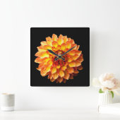 Horloge Carrée Fleur de dahlia (Maison)