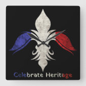Horloge Carrée Fleur de lis (Recto)