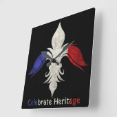 Horloge Carrée Fleur de lis (Angle)
