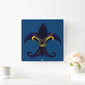 Horloge Carrée Fleur de Lis Blue (Maison)