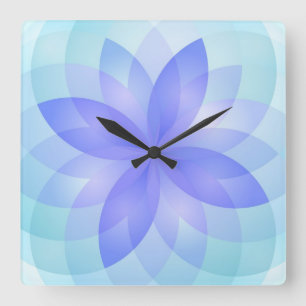 Horloge Carrée Fleur de lotus Abstrait de l'horloge murale