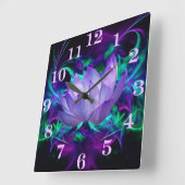 Horloge Carrée Fleur de lotus pourpre et sa signification (Angle)